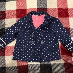 Navy Blue Polka Dot Kids Jacket